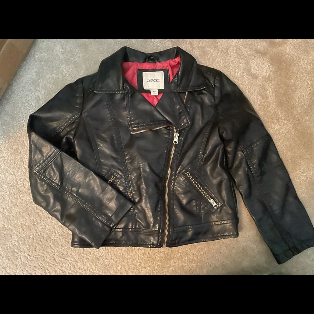 Faux Leather jacket. Kids size S/P.